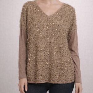 i Jeans by Buffalo | Sweater | Tan w/ accents | Size M